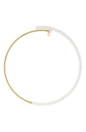 Effy 14K Yellow Gold 4.5mm Freshwater Pearl Beaded Choker Necklace in Green at Nordstrom Rack, Size 16