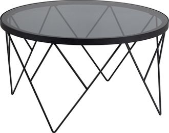 Furniture To Go Halstow Coffee Table in Black with Smoked Glass Top