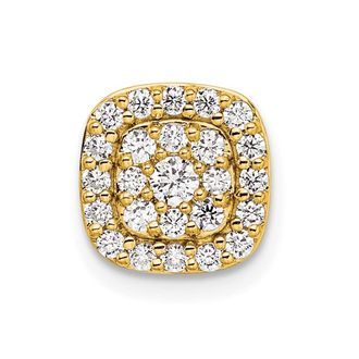 Diamond2Deal 14k Gold Lab Grown Diamond Squared Halo Chain Slide Pendant (0.44ct, VS, G-H)