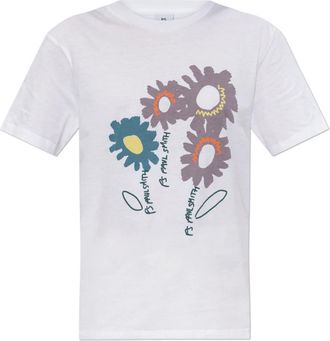 Paul Smith T-shirt met logo - Dames - T-shirts - Wit - M - Katoen - Tops