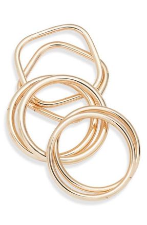 Open Edit 6-Pack Assorted Bangles in Gold at Nordstrom