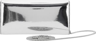 Jimmy Choo London Womens Clutch Emmie Metallic Leather And Fabric Blend Bags