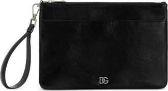 Dolce & Gabbana Tempesta Kalfsleren Necessaire - Heren - Clutches - Zwart - ONE Size - Leer - Tassen
