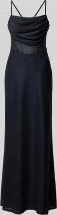 Vera Mont Abendkleid mit Wasserfall-Ausschnitt in Dunkelblau, Gr&ouml;&szlig;e 44