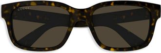 Gucci Zonnebril met logoprint - Bruin