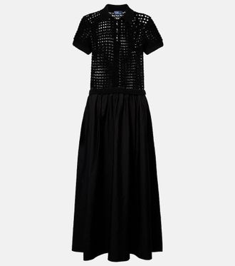 Polo Ralph Lauren Crochet-trimmed cotton poplin midi dress