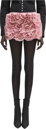 AMBUSH Rok met rozenapplicatie - Dames - Korte rokken - Roze - L - Wol - Rokken