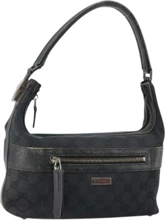 Gucci Pre-owned Shoulder Bags, female, Black, Size: ONE SIZE Pre-owned Canvas gucci-bags