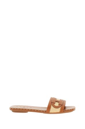 Hogan Brown H685 Flat Sandals