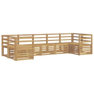 vidaXL Conjunto De Sof&aacute;s De Exterior 7 Pcs Blanco 304 X 126,5 X 73 Cm Vidaxl