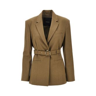 Pinko Gabardine jacket with belt Woman 38