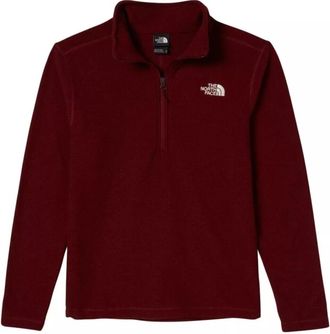 The North Face Textured Cap Rock Sweatshirt Mens Red Fleece 1/4 Zip KFC497