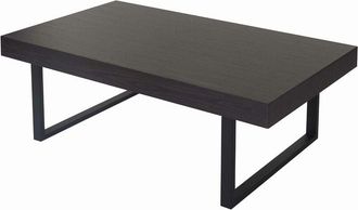 Hhg Nunca Usado] Mesa De Centro Kos T576, Mesa De Sal&oacute;n 40x110x60cm Certificado Mvg, Wenge, Patas De Metal Oscuro