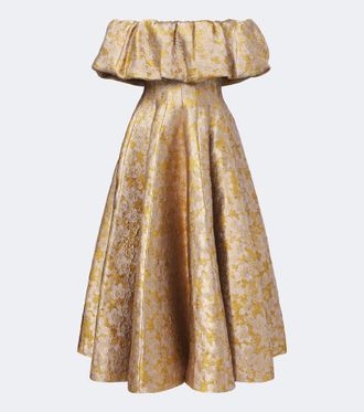 Markarian Abito da cocktail in broccato off-shoulder
