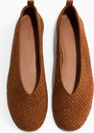 H&M Ballerinas aus geflochtenem Leder - Beige