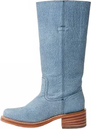 Frye Womens Campus Heeled Boots In Sky Blue