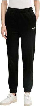 Lacoste Broeken, Dames, Zwart, XL, Katoen, Straight Fit Logo Trainingsbroeken
