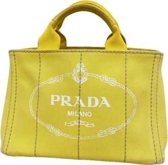 Prada Yellow Canvas Tote Bag (Pre-Owned)