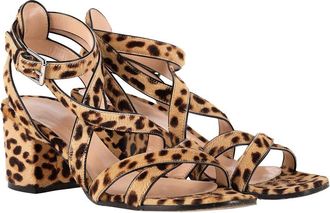 Gianvito Rossi Womens Pony Hair Leopard Print Sandal (Authentic Pre-Loved)