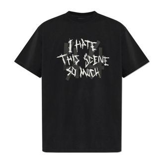 44 Label Group T-Shirts, male, Black, Size: 2XL T-shirt with Print