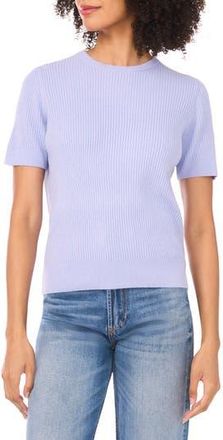 Halogen Short Sleeve Rib Sweater Top in Blue Sky at Nordstrom Rack, Size X-Large