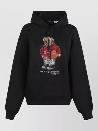 Ralph Lauren hooded long sleeve embroidered knit sweatshirt
