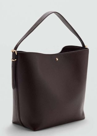 Mango Borsa bucket grande con fibbia cioccolato - Donna - Taglia unica - MANGO