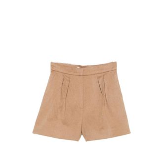 Max Mara Pleated Camel-hair Shorts