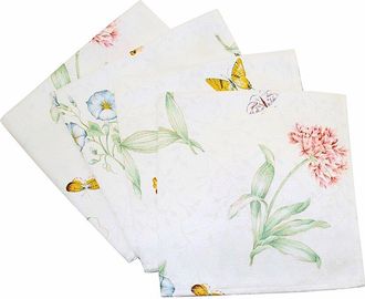 Lenox Set Of 4 Butterfly Meadow Damask Napkins