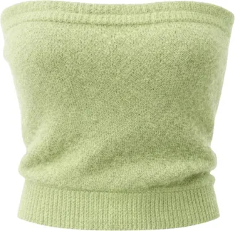 Americandreams Americandreams, Tops, Dames, Groen, S, Wol, Tessi Bandeau Alpaca Top