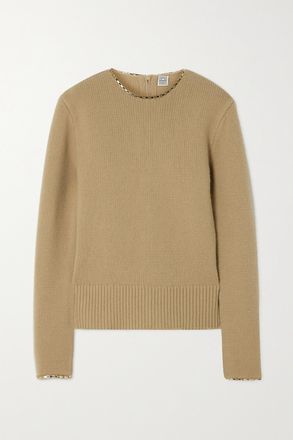 Toteme Pullover In Misto Lana E Cashmere Con Catena - Neutri