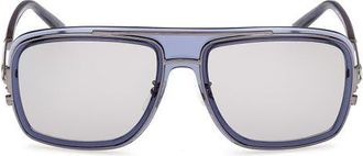 MCM 57mm Navigator Sunglasses in Shiny Blue /Smoke at Nordstrom