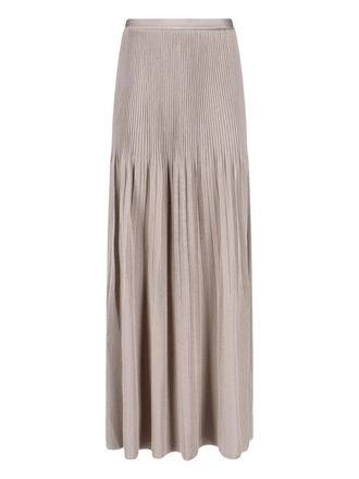 Giorgio Armani Pleated Maxi Skirt Grey