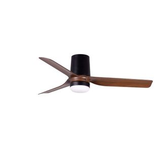 Netlighting Mini Punt Tub 90cm LED Ceiling Fan Matt Black Walnut Blades CCT