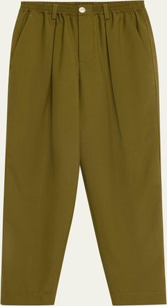 Marni Mens Wool Coulisse-Waist Pleated Trousers