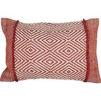 Foreside Home And Garden Outdoor Geometric Filled Lumbar Pillow, 16 x 24 Red at Nordstrom, Size Medium