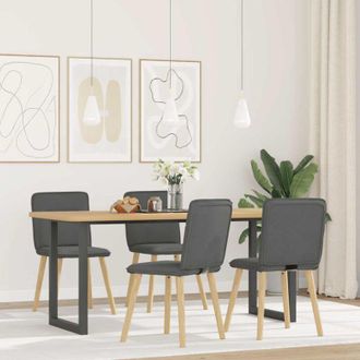 vidaXL Vidaxl - Sillas De Comedor Giratorias 4 Unidades Tela Gris Oscuro