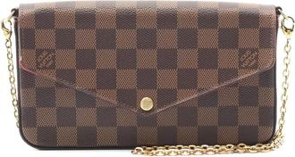 Louis Vuitton Borsa a tracolla F&eacute;licie Damier Eb&egrave;ne anni 2020 - Marrone