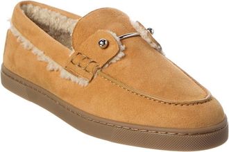 Christian Louboutin Chambeliboat Suede & Shearling Boat Shoe