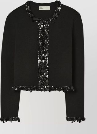 Tory Burch sequin trim wool-cashmere cardigan