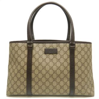 Gucci Beige Gg Supreme Leather Tote Bag (Pre-Owned)