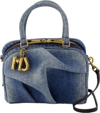 Marc Jacobs Micro Bauletto Tas - Dames - Handtassen - Blauw - ONE Size - Katoen - Tassen