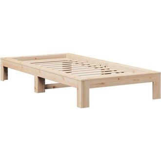 vidaXL Vidaxl - Estructura De Cama Sin Colch&oacute;n Madera Maciza De Pino 100x200 Cm