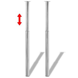 Berkfield Home Telescopic Table Legs 4 pcs Chrome 710 mm-1100 mm in Silver