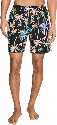 Chubbies The Black Light Nights 7 (Classic Lined Swim Trunks) Mens Swimwear Black-pattern Base : 2XL, Polyester/Spandex