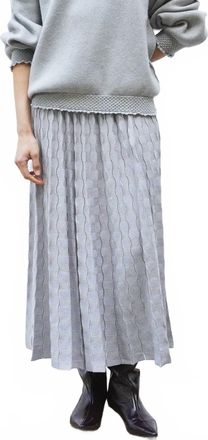 Molli Delicate Skirt In A Wavy Knit Heather Grey