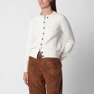 Isabel Marant Cardigan Naia ecru in baby alpaca