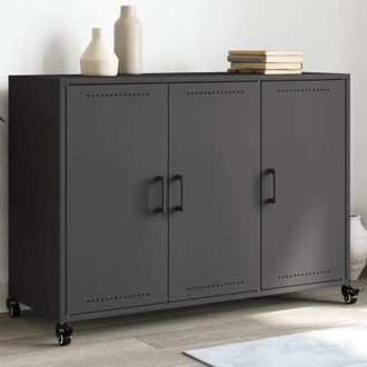 vidaXL Credenza Nera 100,5x39x72 cm in Acciaio - Vidaxl