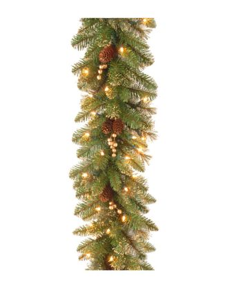 National Tree Company 9Ft Glittery Gold Pine Garland With Clear Lights