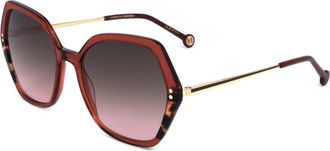Carolina Herrera Womens 55mm Burgundy Havana Sunglasses